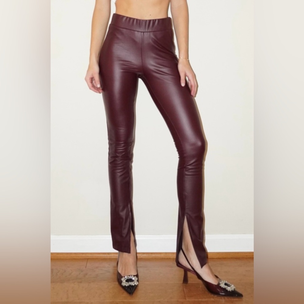Target Women's Maroon Faux Leather Skinny Pants